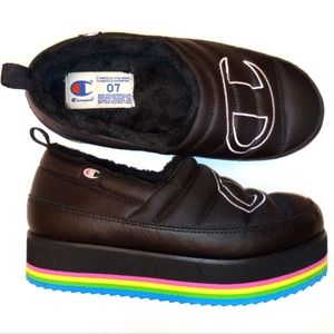 Champion Hot Stuff Luxxy Puft Rainbow Platform Slip Ons Women's 7